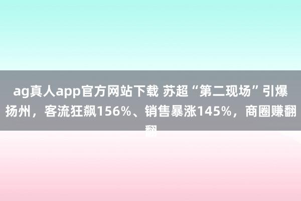 ag真人app官方网站下载 苏超“第二现场”引爆扬州，客流狂飙156%、销售暴涨145%，商圈赚翻