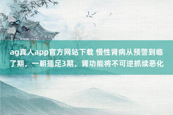 ag真人app官方网站下载 慢性肾病从预警到临了期，一朝插足3期，肾功能将不可逆抓续恶化