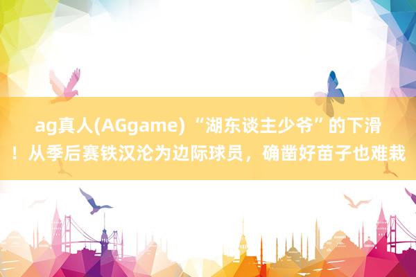 ag真人(AGgame) “湖东谈主少爷”的下滑！从季后赛铁汉沦为边际球员，确凿好苗子也难栽