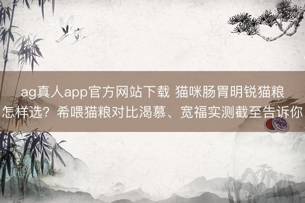 ag真人app官方网站下载 猫咪肠胃明锐猫粮怎样选？希喂猫粮对比渴慕、宽福实测截至告诉你